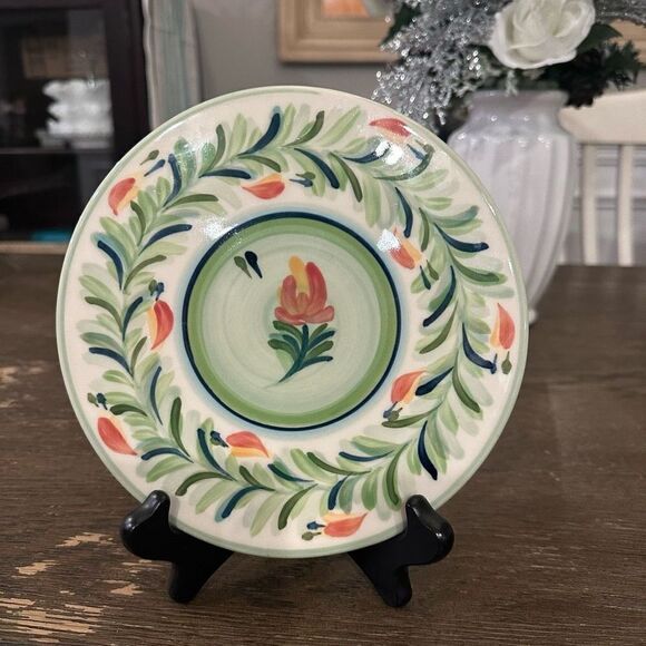 Gail Pittman Vintage Hand Painted Trivet Ceramic Wall Plate Decor Provence 2pc - Picture 4 of 6